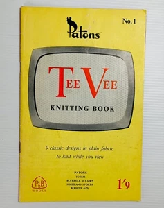 Volume No 1 Patons Tee Vee Knitting Pattern Book 1950's - 9 Designs - Picture 1 of 9