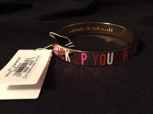 Bracciale Kate Spade New York 'KICK UP YOUR HEELS' con cerniera idioma *NUOVO*