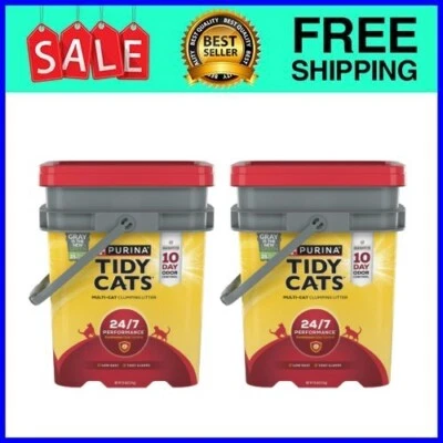 Purina Tidy Cats Clumping Cat Litter, 24/7 Performance Multi Litter 35 lb 2 Pack