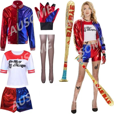AU Halloween 6PCS Women Adult Harley Quinn Suicide Squad Costume Outfit Cosplay - image 1 of 4