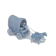 Outland Models Train Layout Old West Horse Carriage 2-Horse Caravan 1:64 S Scale
