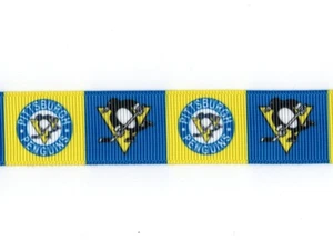 Pittsburgh Penguins 7/8" Grosgrain Ribbon - Picture 1 of 1