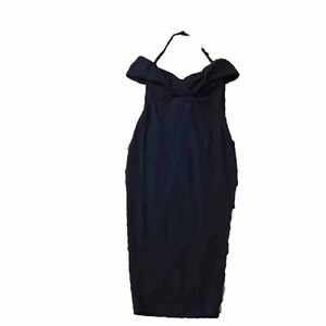 Nookie Womens Athena Navy Bodycon Halter Night Out Cocktail Dress S - Picture 1 of 8