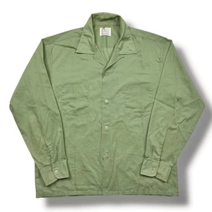 Vintage 50s Penney’s Towncraft Green Loop Collar Shirt Sanforized Men’s Size XL - Picture 1 of 5