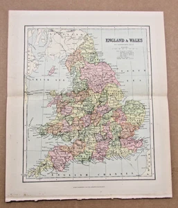 England & Wales antike Karte W&R Chambers - Bild 1 von 1