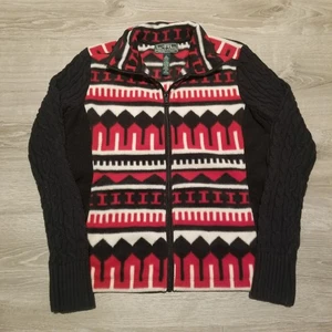 Lauren Ralph Lauren Active Southwest Aztec Fleece Zip Jacket Womens Size Small - Picture 1 of 9