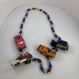 MARDI GRAS Imports Vintage Cars BEADED NECKLACE - Picture 1 of 7