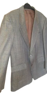 Vintage DUNN & CO green/grey tweed pattern Pure new WOOL lined jacket chest 44" - Picture 1 of 10