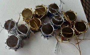Set of 12 Mini Multicolored Tin Foil Drummer Ornaments 1.25" Tall (READ) - Picture 1 of 14