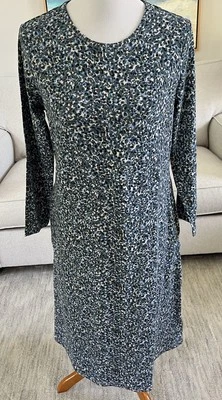 Vestido midi floral azul Woolovers algodón orgánico talla 8 Foto 1 de 4