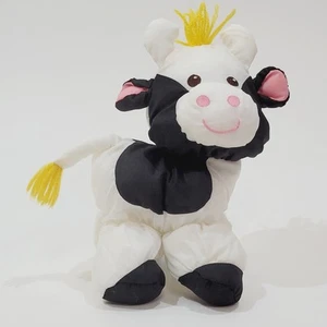 Vtg Fisher Price Puffalump Black White Cow 1993 Plush Stuffed Animal Vintage  - Picture 1 of 6