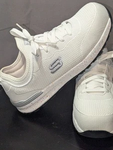 Zapatillas deportivas Skechers Bulklin BALRAN para mujer punta de seguridad trabajo comodidad talla 8 blancas nuevas - Imagen 1 de 9