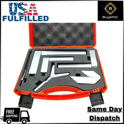 6Pcs Engineer Kit: Try Squares, Center Square, Scriber & Finder - USA FULFILLED - Imagem 1 de 4