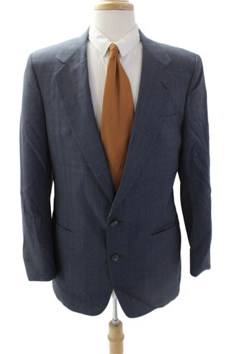 Giacca basic Christian Dior uomo colletto maniche lunghe foderata blu taglia 40