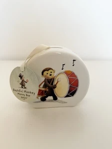 Bashful Monkey Jelly Cat Bone China Round Money Box New With Tags - Picture 1 of 8
