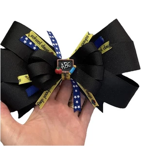 Girls Big Back to School Hair Bow 7”. It Has ABC, Stars, And School Days! - Picture 1 of 5