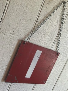 Vintage Red Metal Number Sign #1 Rustic Decor 7”x6” With Chain - Picture 1 of 4