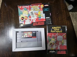 KRUSTY'S SUPER FUN HOUSE SUPER NINTENDO SNES CIB COMPLETE W PROTECTOR - Picture 1 of 2