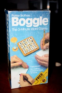 Boggle - 3 Minute Word Game with Wooden Challenge Cube - Parker Brothers 1983 - Picture 1 of 7