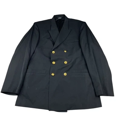 Blazer Uniforme Doble Pecho Para Hombre Flying Cross Botones Negro/Dorado de Colección • 44L Foto 1 de 4
