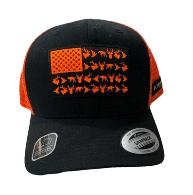 Columbia PHG Game Flag High Crown Mesh Snapback Hat – Orange NWOT - Image 1 of 4