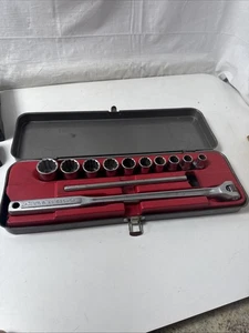 Vintage Craftsman USA #4396~ 12-Pc.~ 1/2" Drive~ Breaker Bar Socket Set~7/16"-1" - Picture 1 of 8