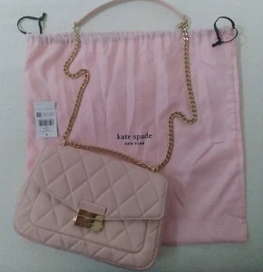 Kate Spade Carey shoulder bag (KA766) - Conch Pink, smooth, quilted (w/dust bag) - Picture 1 of 5