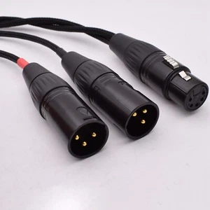 Studio Y Splitter Stereo Microphone Cable 5-Pin XLR Female to 2x 3-Pin XLR Male - Picture 1 of 3