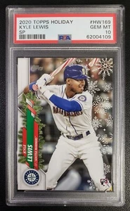2020 Topps Holiday KYLE LEWIS #HW169 SP stampa corta RC Rookie PSA 10 GEM MINT - Foto 1 di 2