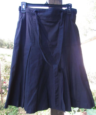 Nanette Lepore Azul Marino Hasta la Rodilla Forrado Plisado Falda con Cremallera Cinturón Corbata Talla 8 Foto 1 de 4
