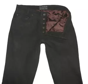 Henson & HENSON Men's Leather Jeans / Nubuck Leather Pants Dark Brown W33" / L35 - Picture 1 of 4