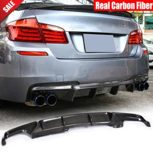 For BMW F10 M-Sport 528i 530i 535i 2012-16 Carbon Fiber Rear Bumper Diffuser Lip - Picture 1 of 11