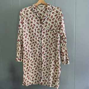 Vintage John Wanamaker Paisley Nightshirt 100% Cotton Varsity Loungewear Robe - Picture 1 of 7