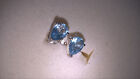 Blue Topaz Pears Earrings / 925 Silver w/Rhodium / Buy 2 get one at 30% off