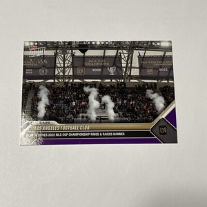 2023 Topps Now MLS 12 LOS ANGELES FC RAISES CHAMP BANNER PURPLE 4/25