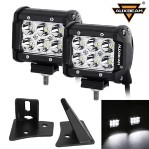 For Jeep Wrangler JK 2007-2017 4" 18W Spot LED Light Bar Pods +Mounting Bracket - Picture 1 of 12