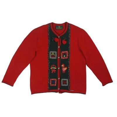 Cárdigan Suéter Rojo Lana Austriaca Bordado Giesswein De Colección Talla 40 Foto 1 de 4