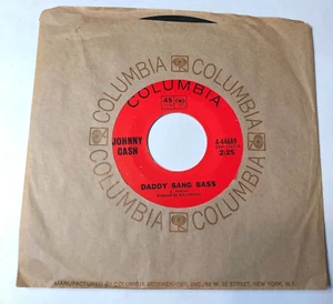 Johnny Cash 7" Record 45 Daddy Sang Bass / He Turned The Water Into Wine - Picture 1 of 5