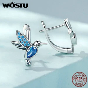 Wostu 925 Sterling Silver Fashion Hummingbird Ear Clips Earrings Party Gift