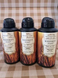 BATH AND BODY WORKS X3 Whiskey Toast Mens Collection Body Spray 3.4 Fl Oz - Picture 1 of 2