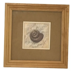 Litografía Arnie R Fisk Playa Espiral Carcasa Estampado Tonos de Tierra enmarañados - Imagen 1 de 3