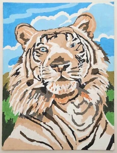 Original Painting Lion Wildlife Animal Safari Big Cats 9 X 11.5 in - Picture 1 of 2
