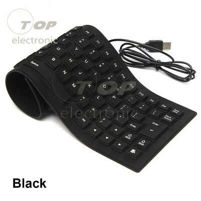 Portable 85Key Keyboard Silicone Waterproof Soft Flexible Foldable for Laptop PC - Image 1 of 4