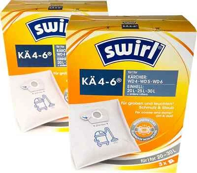 6 bolsas de aspiradora Swirl Kä4-6 para aspiradora Kärcher Einhell 20-30 litros