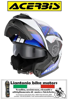 CASCO ACERBIS SEREL INTEGRALE MODULARE TOURING STRADA BLU/BIANCO CON VISIERINO