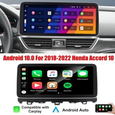 12.3" Android 10.0 Car Stereo Radio GPS FM AM For 2018-2022 Honda Accord Carplay - Bild 1 von 4