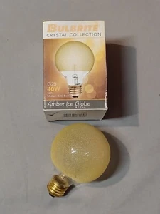 Bulbrite Pack of (3) 40 Watt Amber Ice Finish G25 Medium E26 base. New In Box - Picture 1 of 2