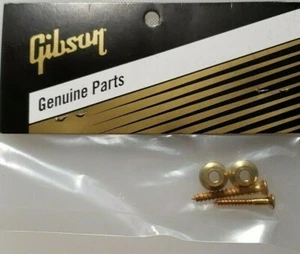 GIBSON® Strap Buttons Set Les Paul Gold Brass  -  USA Genuine New "REAL DEAL" - Picture 1 of 3