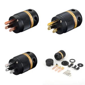 VIBORG Silver/Gold/Rhodium Plated Pure Red Copper US Male Power Plugs HiFi VM501 - Picture 1 of 5