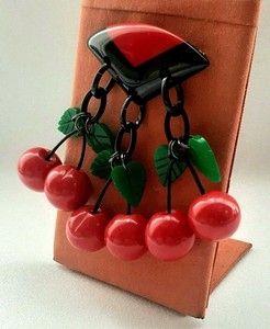 MARION GODART CHERRY BROOCH IN PERFECT CONDITION NEVER WORN